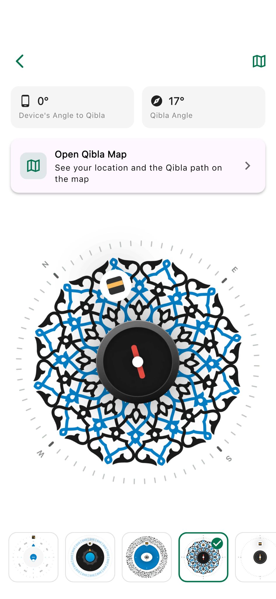 Qibla finder compass